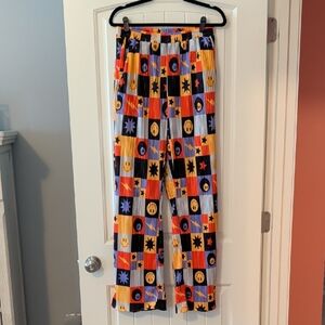 Dressed in LALA Multicolor Checker Star & Smile Wide Leg Pants